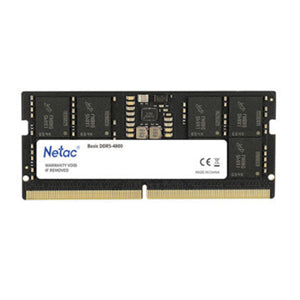 Memory Notebooks: Netac Basic 16GB DDR5-4800 C40 SoDIMM Lifetime wty