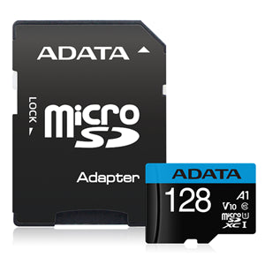 Memory Secure Digital: ADATA Premier microSDXC UHS-I A1 V10 Card with Adapter 128GB