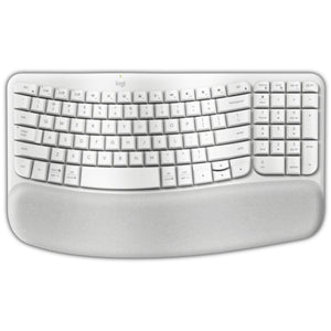 Keyboards: Logitech Wave Keys Wireless Ergo Keyboard - White