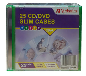 Media: Verbatim CD/DVD 25 Pack Coloured Slim Cases