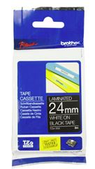Labelling Devices: Brother TZe-355 24mm x 8m White on Black Tape