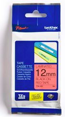 Labelling Devices: Brother TZe-431 12mm x 8m Black on Red Tape