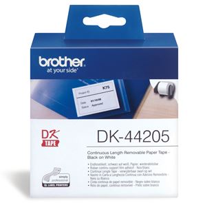 Pos Consumables: Brother DK44205 Continuous Paper Roll (Blk Print on Wht) 62mm x 30.48m