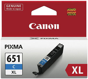Printer Consumables: Canon CLI651XLC  Cyan High Yield Ink Cartridge