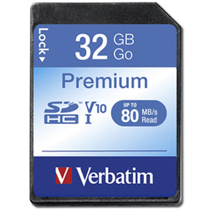 Memory Secure Digital: Verbatim Premium SDHC Class 10 Card 32GB