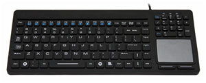 Keyboards: Inputel SK308 Silicone Keyboard + Trackpad IP68 - USB
