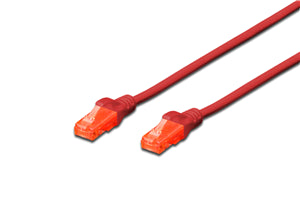 Cables Patch Network: Digitus UTP CAT6 Patch Lead - 1M Red