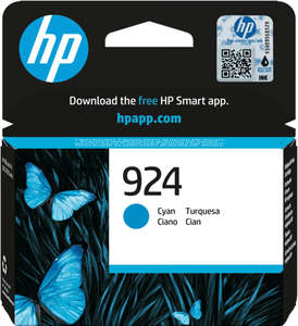 Printer Consumables: HP 924 Cyan Original Ink Cartridge