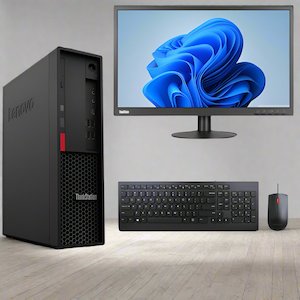 Lenovo Collection: Lenovo PC Screen Combo Lenovo Think Station P330 SFF i5-9600 Turbo 4.10 GHZ 16GB RAM 256GB SSD P1000 4GB Graphics Windows 11 22" Monitor