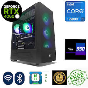 Hp Desktop Computers: 1x 24" LCD RTX 4060 RGB Gaming PC i5 12400F Turbo 4.40 GHZ 1TB SSD Windows 11 8GB Graphics Card WIFI Bluetooth