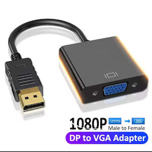 Pctraders Collection: DisplayPort Display Port DP to VGA Adapter Cable For Projector DTV TV HDVD Laptop DP Male to VGA Female Converter Adapter Cable