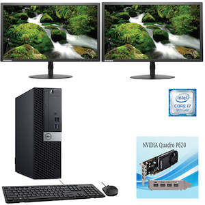 Gaming Pc: Powerful Dell i7 PC Combo OptiPlex 7070 i7 Turbo 4.7GHZ 16GB RAM 512GB SSD Quadro P400 GPU Windows 11 Installed with 2X22" Monitor