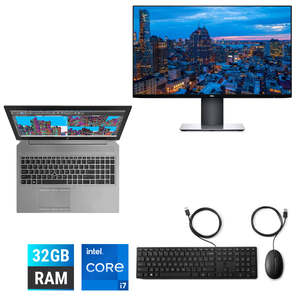 HP ZBook 15 G6 i7-9750H 32GB 512GB T1000 W11 + 24in LCD Keyboard Mouse