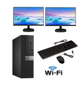 Dell: Dual LCD Combo Deal Dell OptiPlex 7060 SFF PC i5-8500 3.0GHz 16GB DDR4 RAM 512GB SSD Win11Pro 2x 24"LCD Key&Mouse Wifi Ready