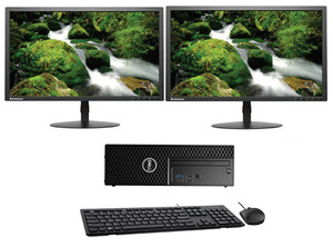 Dell Precision 3431 SFF i5 9500T 16GB RAM 256GB NVME SSD Windows 11 Pro Dual 2X 24" LCD