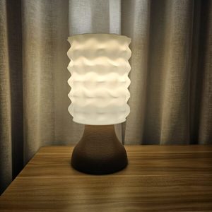 Products: Rippled Modern Table Lamp – Sculptural Lighting