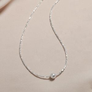 Pearl Pendant: Akoya 8-9mm Grade AAAA+ Pearl Pendant Silver Beaded Chain