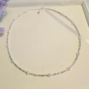 Pearl Necklace: Freshwater Pearl 5mm Grade AAAA+ Sterling Silver Beaded Chain Necklace