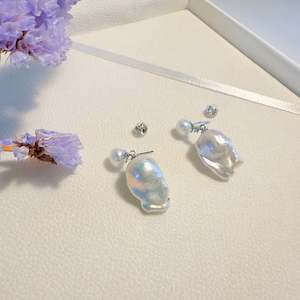 Double Pearl Baroque Earrings