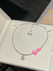 Freshwater Sunflower Pearl Necklace and Earings Set