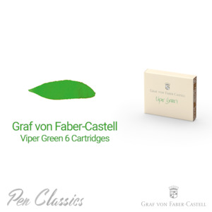 Cartridges For Faber Castell And Graf Von Faber Castell Pens: Graf von Faber-Castell Viper Green Cartridge 6 Pack