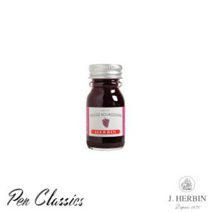J Herbin 10ml Sample Size: J. Herbin Rouge Bourgogne 10ml Ink Bottle