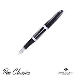 Diplomat Aero Fountain Pen Stripes Black