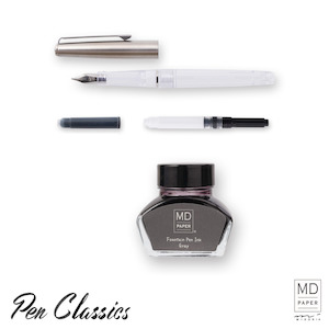 Midori MD Fountain Pen and Ink Set Limited Edition - Grey