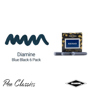 Standard International Cartridges: Diamine Blue Black Cartridge 6 Pack