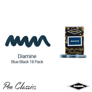 Standard International Cartridges: Diamine Blue Black Cartridge 18 Pack