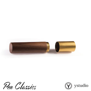 Ystudio: ystudio Classic Revolve Pen Case - Brass and Walnut