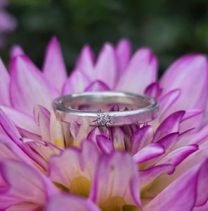 You little star ring, sterling silver and diamond. Size L - Penelope Barnhill Jewellery