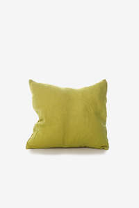 Bedding: chartreuse linen small cushion - seconds