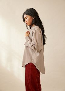 Maryse Shirt (Brown Butcher Stripe)