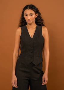 Linen: Marnie Waistcoat (Black)