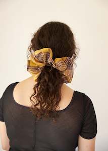 50 Or Under: Silk Cotton Scrunchie (Honey Tartan)