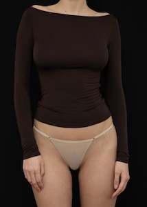 Kye Intimates Recline Bateau Long Sleeve (Espresso)