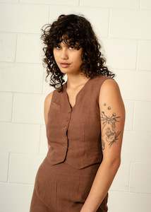 Etta Waistcoat Carob (Sample)