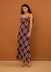 Sample Sale 11: Valentine Dress Plum Tartan (Second)