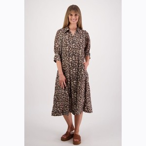 Products: Briarwood - Christine Leopard Ramie Shirt Dress - Peonies of Martinborough