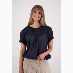 Brairwood - Sally Ink Ramie Top - Peonies of Martinborough