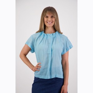 Briarwood - Pia Aqua Ramie Top - Peonies of Martinborough