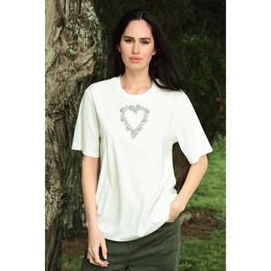 Products: Curate - Ladies and Gems T-shirt - White - Peonies of Martinborough