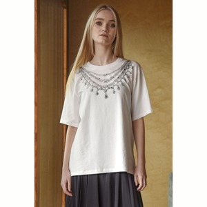 Products: Curate - Shimmer Show T-shirt - White - Peonies of Martinborough