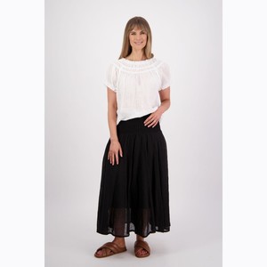 Products: Briarwood - Parson Black Linen Skirt - Peonies of Martinborough