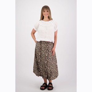 Products: Briarwood - Sammy Leopard Cotton Poplin Skirt - Peonies of Martinborough