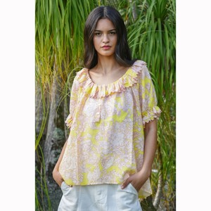 Coop - Cool By Nature Top - Blush/Yellow - Peonies of Martinborough
