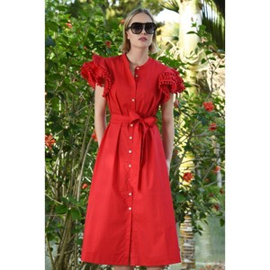 Products: Coop - Flute Yourself Dress - Red - Peonies of Martinborough