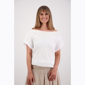 Briarwood - Shelby White Linen Top - Peonies of Martinborough