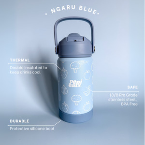Drink Bottles: Ngaru Blue Stainless Steel Kids Drink Bottle